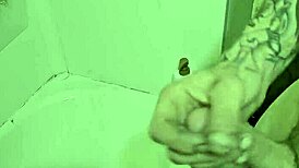 oh man rubbing my throbbing cock in and out of this steamy shower feels so damn good right now