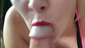 i moan uncontrollably in pleasure deepthroating friend's sloppy monster cock close-up