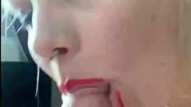 i moan uncontrollably in pleasure deepthroating friend's sloppy monster cock close-up