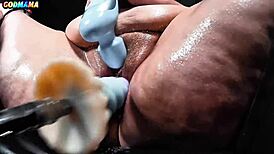 damn your mature godmama's hairy pussy stretches so wide in garage