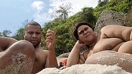 at praia de abricó i flash my huge pussy lips while nudists watch