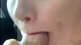 i moan uncontrollably in pleasure deepthroating friend's sloppy monster cock close-up