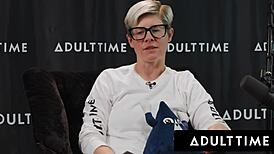 Besties Lexi Lore August Skye Stack Pussies on Huge Cock 3-Way