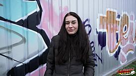 german scout picks up slim saggy titted czech teen for rough casting fuck