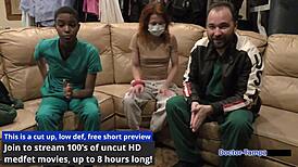 Dr Tampa Spanks Tattooed Shaved Pussy Small Tits Jewel in Handcuffs Backstage