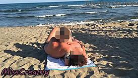 girl catches us mid beach fuck bent over doggystyle full throttle