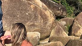 Outraged Passersby Watch Her Suck Cock Begging for Public Ass Fuck Outdoor