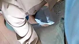 slave student licks mistresses' pussies in turns during bdsm lesson