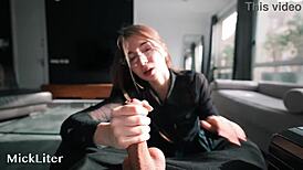 damn, this sugar baby with juicy ass rides that muscular bodybuilder's monster cock deepthroat style, screaming for creampie
