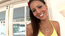 nadia noel cute latina coed sucks huge cock pov and swallows cum