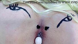 yo check this sheer red ass spreadin wide suckin buttplug like a pro... minds gonna say pink hole on lollipop