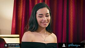 aidra fox trembles with lesbian ecstasy at sorority party with jillian janson