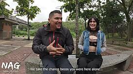 Sexy latina slut grabs random metro guy. Leads him for public tits ass doggystyle pounding