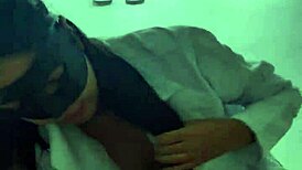 muscular bodybuilder plows plump brunette doctor pussy clit on photoshoot