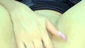 Colombian Anal Whore Masturbates Shaved Pussy with Huge Dildo
