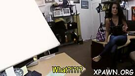 wanna see this bimbo suck cock then fuck in shop reality?