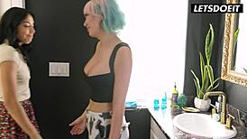 in the hospital room, lesbian doctor cherie deville seduces a hot couple into a steamy threesome.