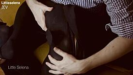 Petite Slut's Huge Gaping Asshole Takes Deep Fisting in Black Dress