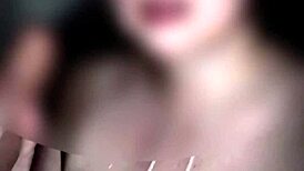 chubby latina housewife flashes wet tits for boss's humiliating face fuck