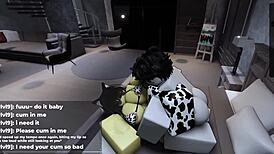 Roblox Catgirl Yields Big Ass After Tease