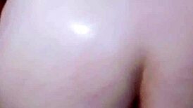 Sexy babe provokes with her tight ass ready for anal pounding