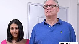 sarah cute and lylyta yung, you girls fix oldhans cock so good