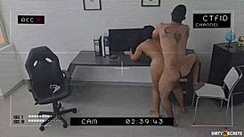 caught stealing i seduce buff guard with tight pussy fuck and facial