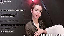 whoa sattira's bound skinny brunette in bdsm restraint sphere lip mask! 😱🔗