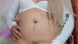 white trans pulls cock crossdressing tease