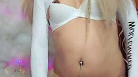 white trans pulls cock crossdressing tease