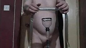 Dude climbs ladder naked to piss in bottle then chugs it all