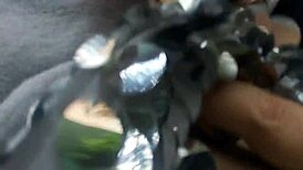 flashing my tits in public garden then pissing tight pants