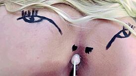 yo check this sheer red ass spreadin wide suckin buttplug like a pro... minds gonna say pink hole on lollipop