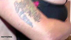 gostosa's huge ass bends over doggystyle for horny nerd pounding cum in mouth