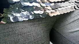 flashing my tits in public garden then pissing tight pants