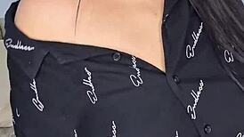 Beautiful college girl seduces stuffing lingerie pearls in fat pussy