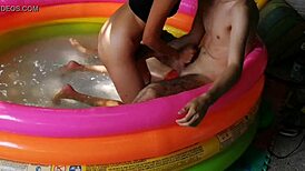 wild poolside suck turns into savage doggystyle pounding for orgasmic prostitute
