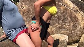 Outraged Passersby Watch Her Suck Cock Begging for Public Ass Fuck Outdoor