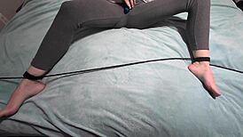 Tickle Vibes Lead To Explosive Leggings Masturbation Orgasm