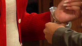 i'm tied up tight as this busty blonde lesbian slave, begging dom mistress to lick my pussy and punish me hard