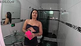 giovana carolina films first time wet pussy shave in brazilian shower