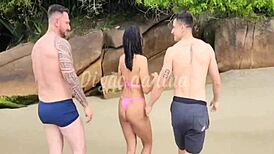 Bruno Abate joins beach fuck of unknown curvy babe doggystyle in sand