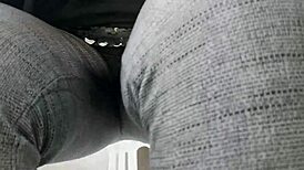 flashing my tits in public garden then pissing tight pants