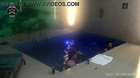 threesome with brazilian friends in motel pool continues