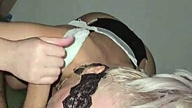 Blonde Amateur Wife Deepthroats Friend's Cock Naked Tits Bouncing Cum in Mouth