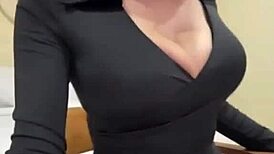 Stepmom's massive tits reveal huge hard nipples begging for touch
