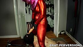 i love watching this freaky dominatrix train with her dildo