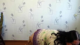 real couple dumps cum on busty milf's huge ass in homemade doggystyle