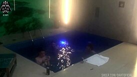 threesome with brazilian friends in motel pool continues
