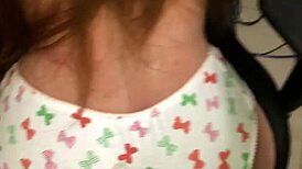 padastro sneaks in and pounds his stepdaughter's tight ass with her sex toy while mom's out